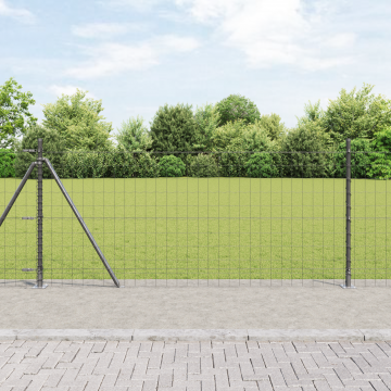 Gossi imprejmuire euro cu 7 posturi flansate 1x10 m otel galvanizat