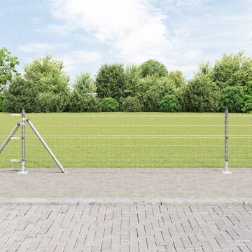 Gossi imprejmuirea euro cu 13 stalpi flansati 0.6x25 m din otel galvanizat