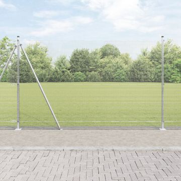Gossi ingradire cu sarma sudata cu 7 stalpi cu flansa 1.6x10 m otel galvanizat