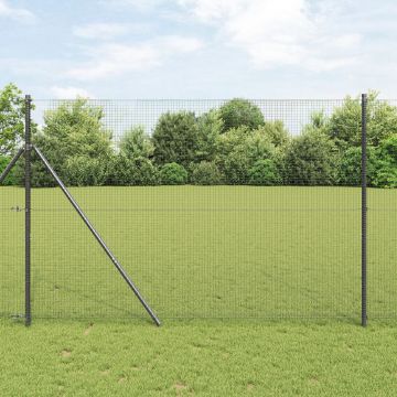 Gossi plasa sudata cu 7 stalpi gri 1.5x10 m din otel