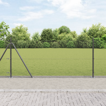 Gossi set de stalpi de gard gri set de 2 gri metal, pvc 10 x 1 m
