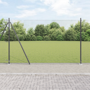 Gossi set de stalpi de gard set de 2 gri otel galvanizat 10 x 1.5 m