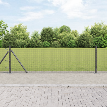 Gossi set de stalpi pentru gard set de 2 gri otel 10 x 0.5 m