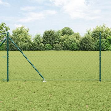 Gossi set fencing set de 2 verde forestier otel acoperit cu pulbere