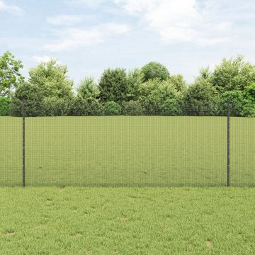 Gossi set gard din plasa de gaina set de 2 gri metal gard de 10 x 1 m