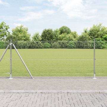 Gossi set posturi de imprejmuire set de 2 otel galvanizat 10 x 1 m