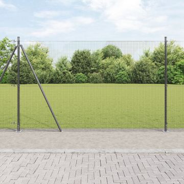 Gossi set stalpi gard set de 2 gri metal 25 x 1.5 m rezistent