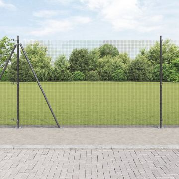 Gossi set stalpi pentru gard set de 2 gri metal, pvc 25 x 1.5 m