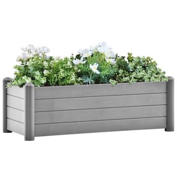 Gossi strat inaltat de gradina, gri piatra, 100x43x35 cm, pp