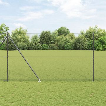 Gossi zagaz hexagonal gri 1.5x50 m otel, Gossi stalpi pentru zagaz cu spike 13 buc Ø32 mm 170 cm otel galvanizat