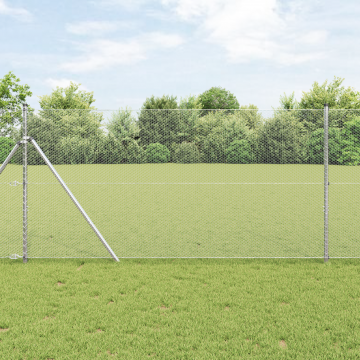 Imprejmuire hexagonala Gossi 1,4x25 m din otel galvanizat, stalpi pentru imprejmuire Gossi 13 pcs Ø32 mm 190 cm din otel galvanizat