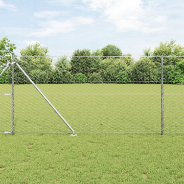 Imprejmuire hexagonala Gossi 1x10 m otel galvanizat, stalpi de imprejmuire Gossi cu spike 7 pcs Ø32 mm 120 cm otel galvanizat