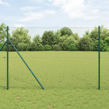 Imprejmuire hexagonala Gossi gri 1.6x100 m otel, stalpi de imprejmuire Gossi 13 buc verde Ø32 mm 210 cm otel galvanizat