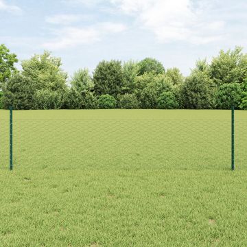 Stalpi pentru ingradire Gossi 5 buc u-channel verde 80 cm otel, ingradire hexagonala Gossi verde 0,5x10 m otel