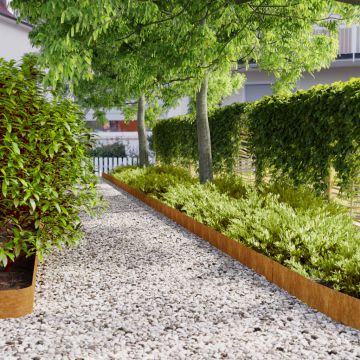 Gossi borduri de gazon 50 buc. 15x103 cm otel corten flexibil