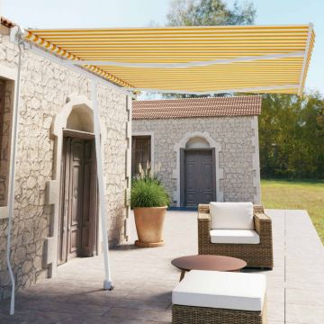 Gossi copertina autonoma retractabila manual, galben/alb, 350x250 cm