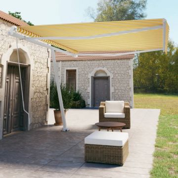 Gossi copertina autonoma retractabila manual, galben/alb, 450x350 cm