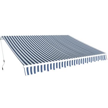 Gossi copertina pliabila cu actionare manuala, 350 cm, albastru/alb