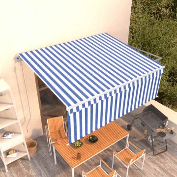 Gossi copertina retractabila automat cu stor, albastru & alb, 4x3 m