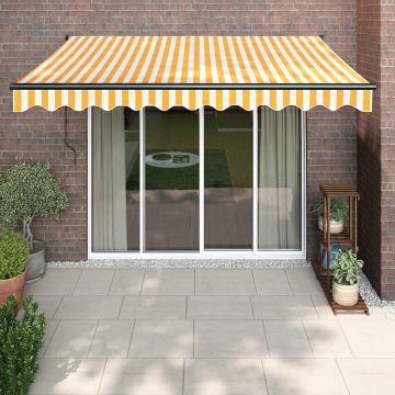 Gossi copertina retractabila, galben/alb, 3x2,5 m, textil/aluminiu