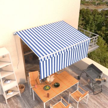 Gossi copertina retractabila manual cu stor, albastru&alb, 3,5x2,5 m