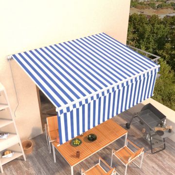 Gossi copertina retractabila manual cu stor, albastru&alb, 4x3 m