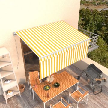 Gossi copertina retractabila manual cu stor, galben & alb, 3x2,5 m