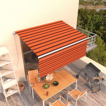 Gossi copertina retractabila manual cu stor, portocaliu&maro, 3x2,5 m