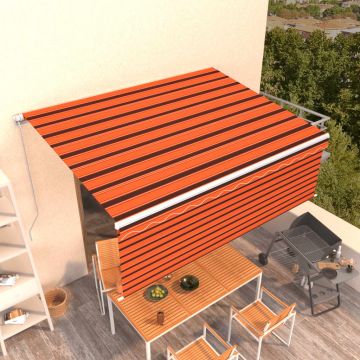 Gossi copertina retractabila manual cu stor, portocaliu&maro, 4x3 m