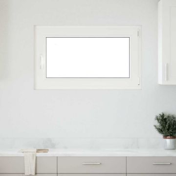 Gossi fereastra de subsol „risor” 100x50 cm oscilo-batanta din dreapta, alba