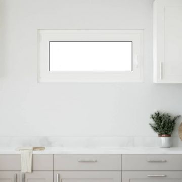 Gossi fereastra de subsol „risor” 100x50 cm oscilo-batanta din stanga, alba