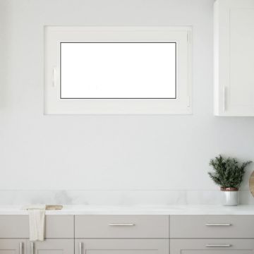 Gossi fereastra de subsol „risor” 100x60 cm oscilo-batanta din dreapta, alba