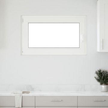 Gossi fereastra de subsol „risor” 100x70 cm oscilo-batanta din stanga, alba