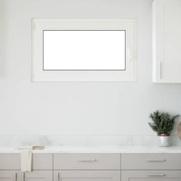 Gossi fereastra de subsol „risor” 100x70 cm oscilo-batanta din stanga, alba