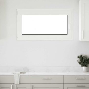 Gossi fereastra de subsol „risor” 110x70 cm oscilo-batanta din stanga, alba