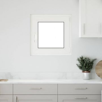 Gossi fereastra de subsol „risor” 50x50 cm oscilo-batanta din dreapta, alba