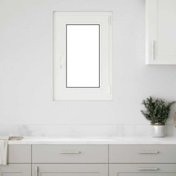 Gossi fereastra de subsol „risor” 50x75 cm oscilo-batanta din stanga, alba