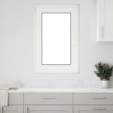 Gossi fereastra de subsol „risor” 60x100 cm oscilo-batanta din stanga, alba