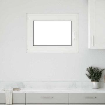 Gossi fereastra de subsol „risor” 80x50 cm oscilo-batanta din stanga, alba