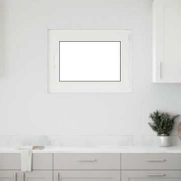 Gossi fereastra de subsol „risor” 80x70 cm oscilo-batanta din dreapta, alba