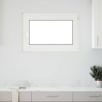 Gossi fereastra de subsol „risor” 90x50 cm oscilo-batanta din dreapta, alba