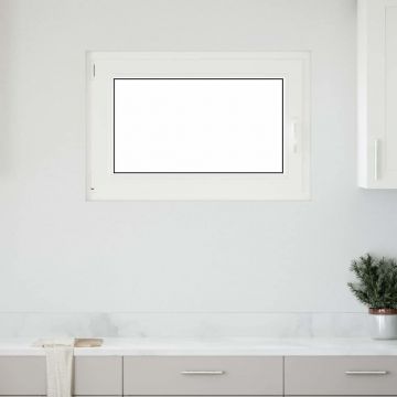 Gossi fereastra de subsol „risor” 90x50 cm oscilo-batanta din stanga, alba