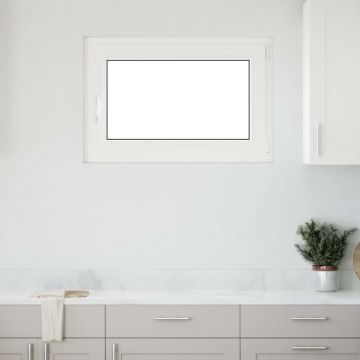 Gossi fereastra de subsol „risor” 90x70 cm oscilo-batanta din dreapta, alba