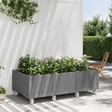 Gossi jardiniera de gradina cu picioare, gri deschis, 150x80x54cm, pp