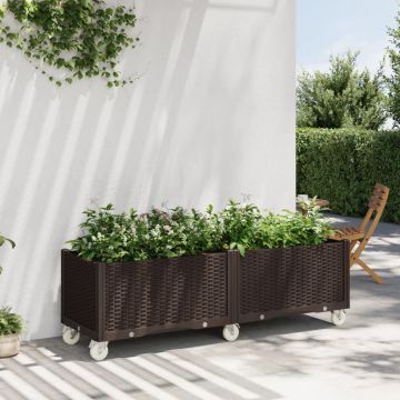 Gossi jardiniera de gradina cu picioare, maro, 160x50x54 cm, pp