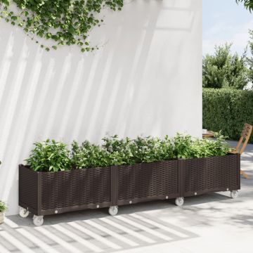Gossi jardiniera de gradina cu picioare, maro, 240x50x54 cm, pp