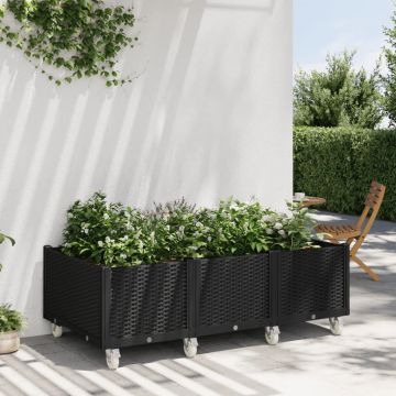Gossi jardiniera de gradina cu picioare, negru, 150x80x54 cm, pp