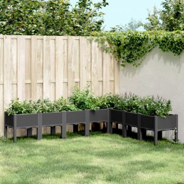 Gossi jardiniera de gradina cu picioare, negru, 200x160x42 cm, pp