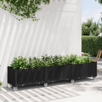 Gossi jardiniera de gradina cu picioare, negru, 240x50x54 cm, pp