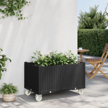 Gossi jardiniera de gradina cu picioare, negru, 80x50x54 cm, pp